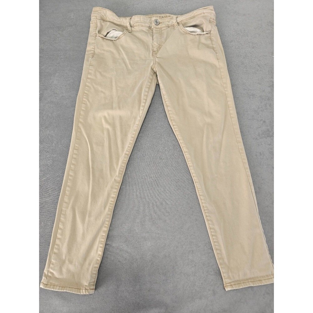 American Eagle Womens Size 14 Khaki Beige Skinny Pants Stretch Low Rise
